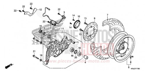 ROUE ARRIERE FES125C de 2012